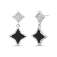 Allyanna Gifts - Women's Cubic Zirconia Enamel Diamond Shape Dangling Earrings