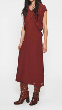6397 S-curve Dress in bordeaux - women's dress - detail view