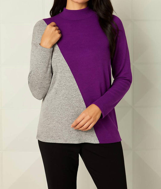 French Kyss - Color Block Turtleneck Sweater
