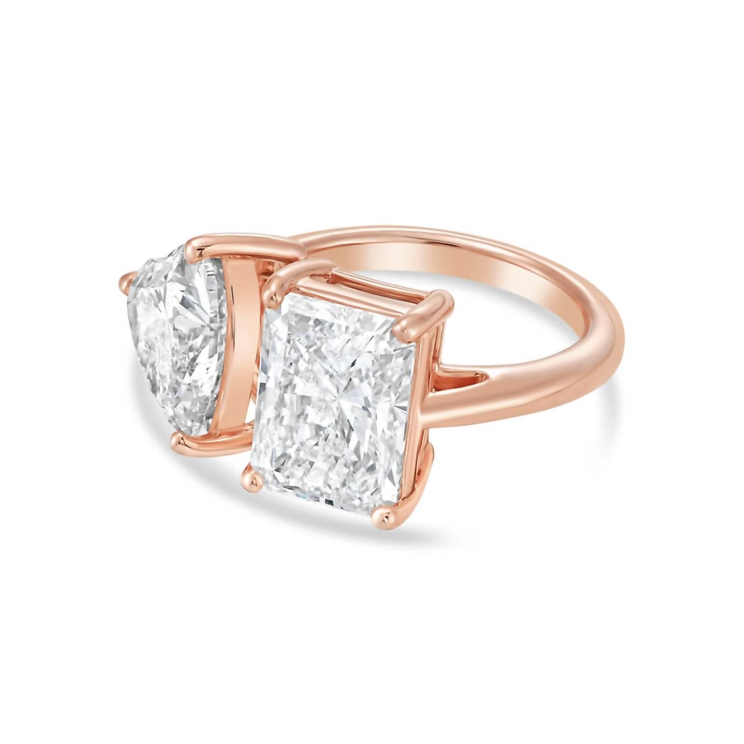 Diana M Jewels - Women's Radiant & Heart Lab-Grown Diamond Fashion Ring (6.00 Ct) - Elegant
