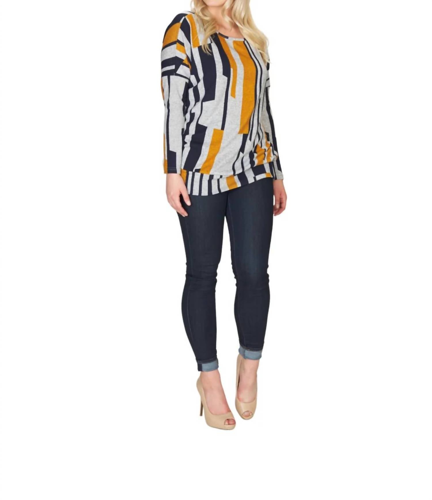 Papillon - Linear Print Oversized Sweatshirt