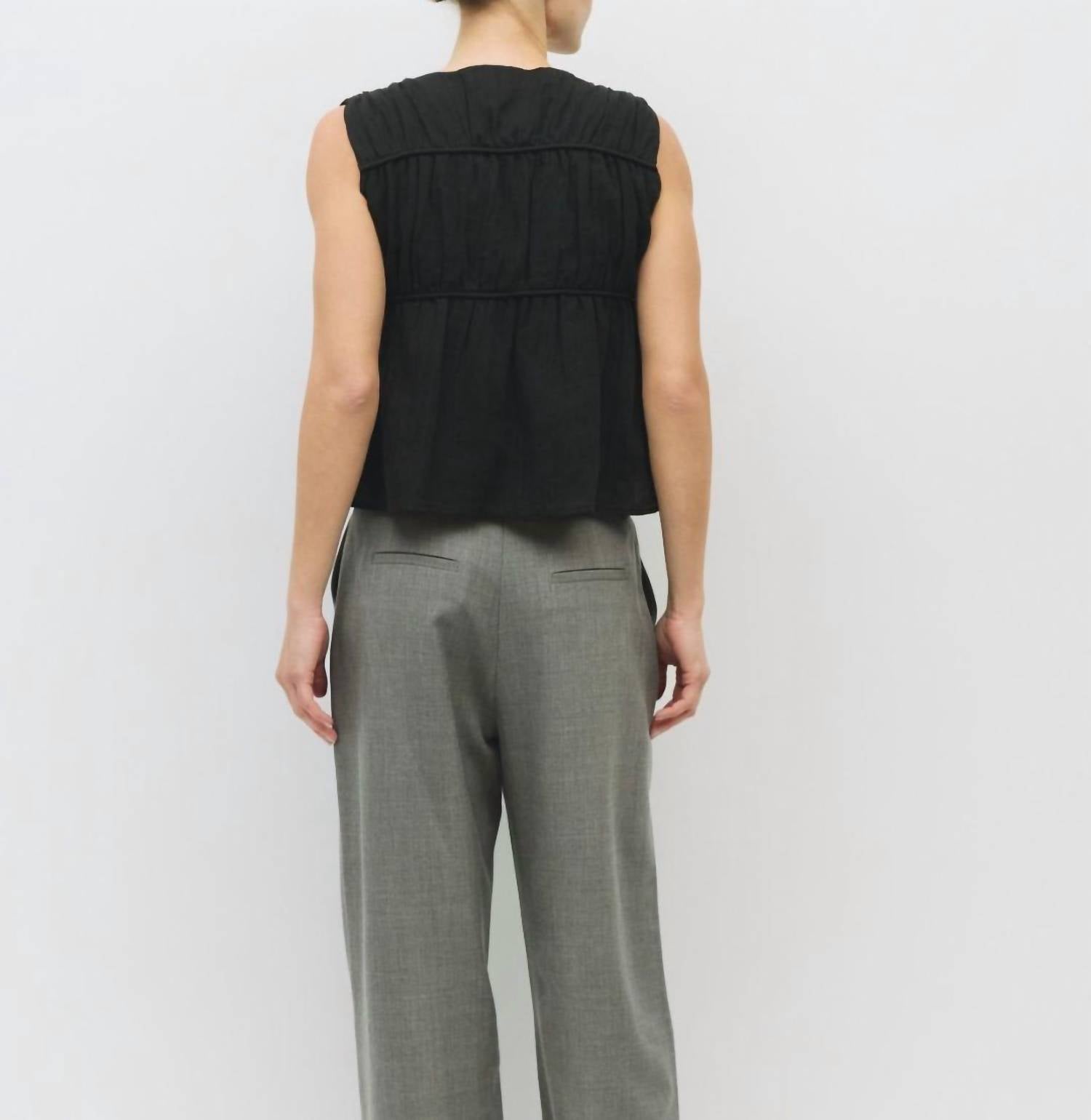 all : row Cora Top in black - women's blouse - alternate view