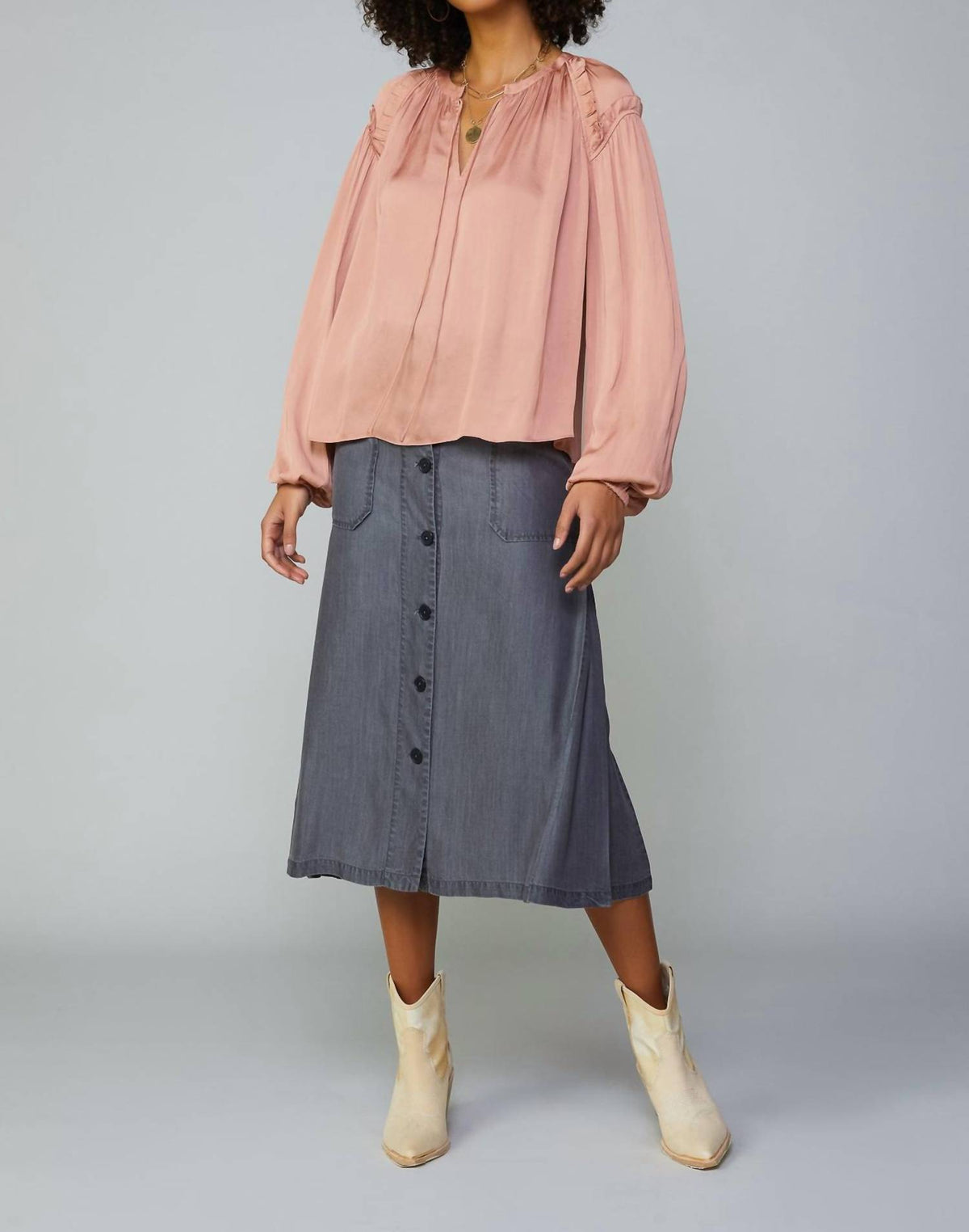 Current Air - Ruffled Shoulder Blouse
