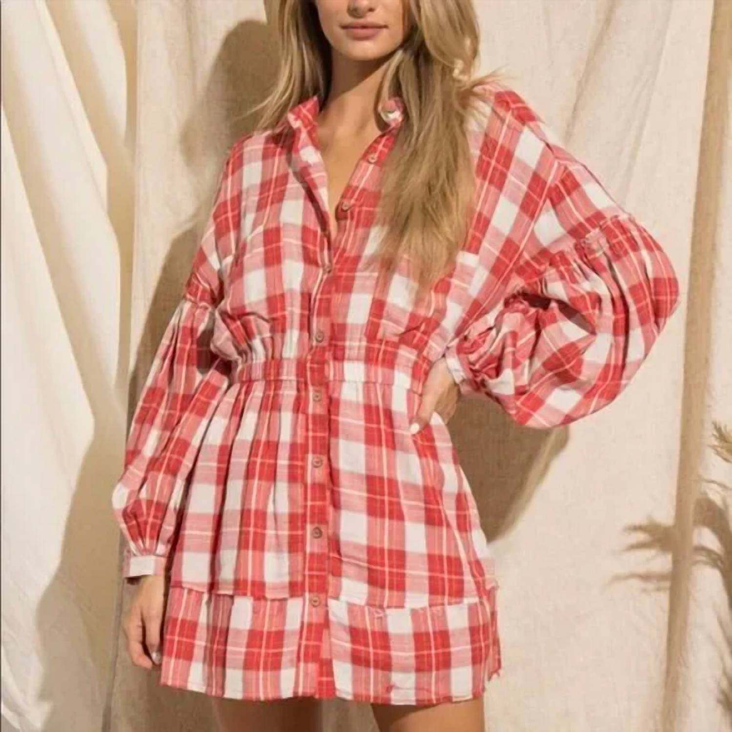 Baevely By Wellmade - Country Cutie Plaid Dress