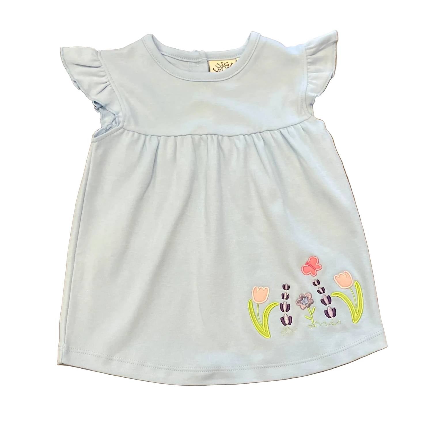 Luigi Kids - Girl's Flower Applique Swing Top