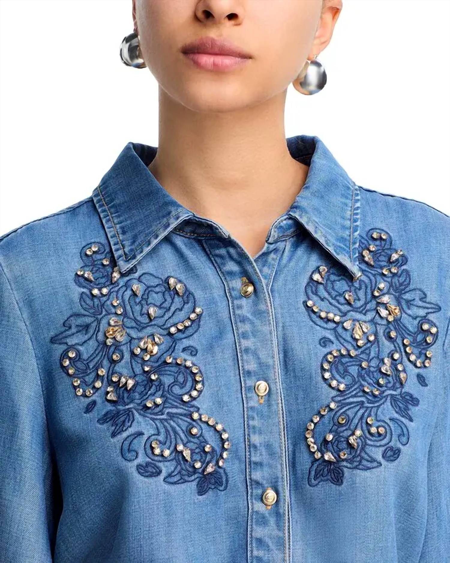 Cinq A Sept - Juliette Rhinestone-Embellished Embroidered Top