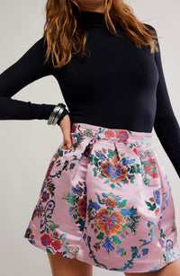 Free People - Clara Satin Printed Mini Skirt