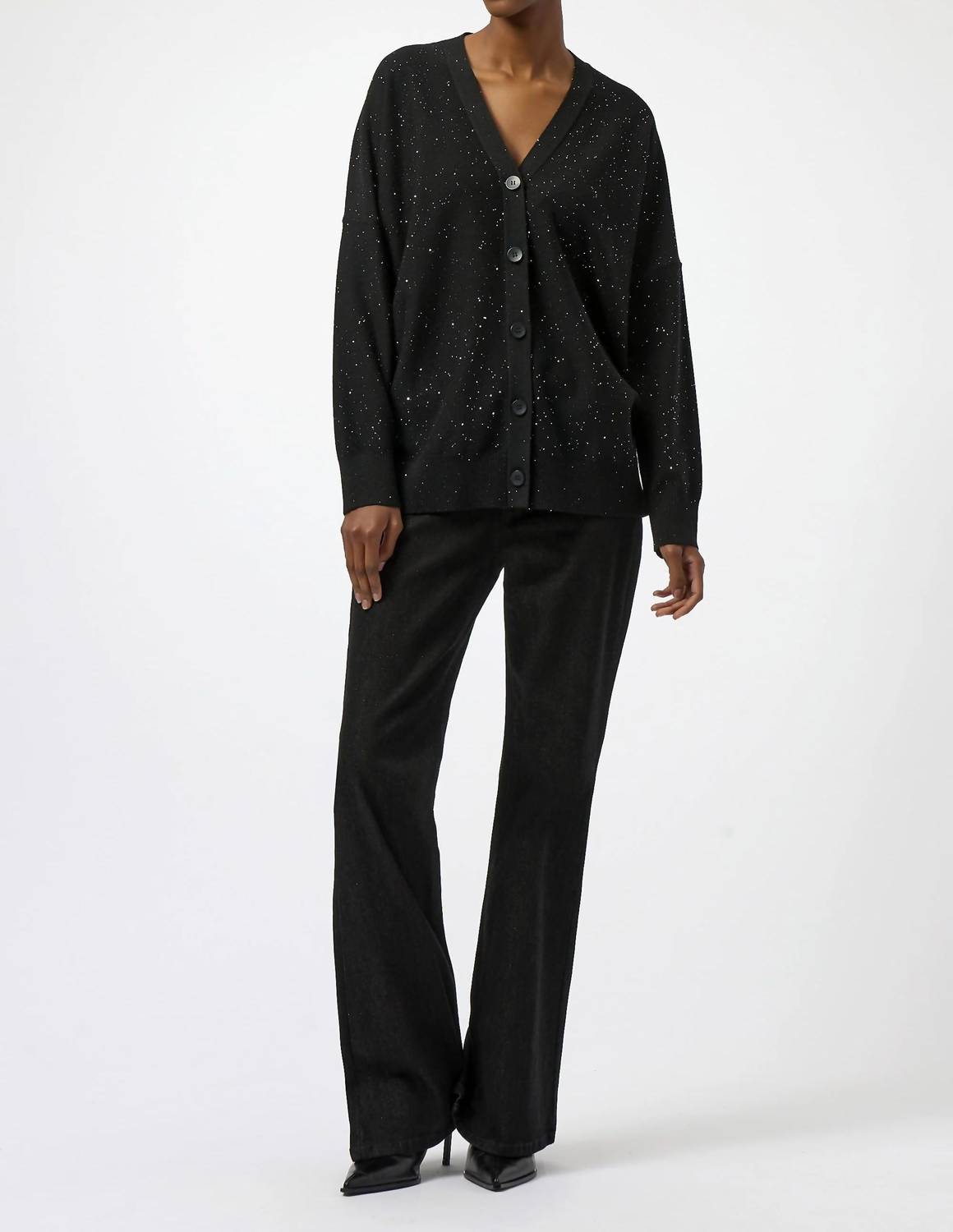 Joseph Ribkoff - Sequined Button Front Relaxed Cardigan
