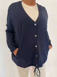 Billie - Susana Knit Boxy Drawstring Long Sleeve Cardigan