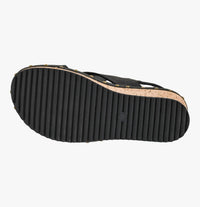 Corkys Footwear Women's For Keeps Wedge Sandals in black - women's shoe - detail view