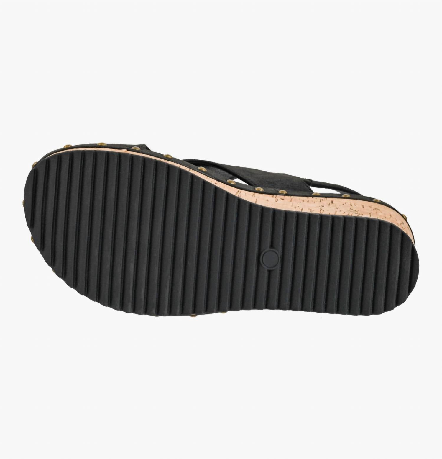 Corkys Footwear Women's For Keeps Wedge Sandals in black - women's shoe - detail view