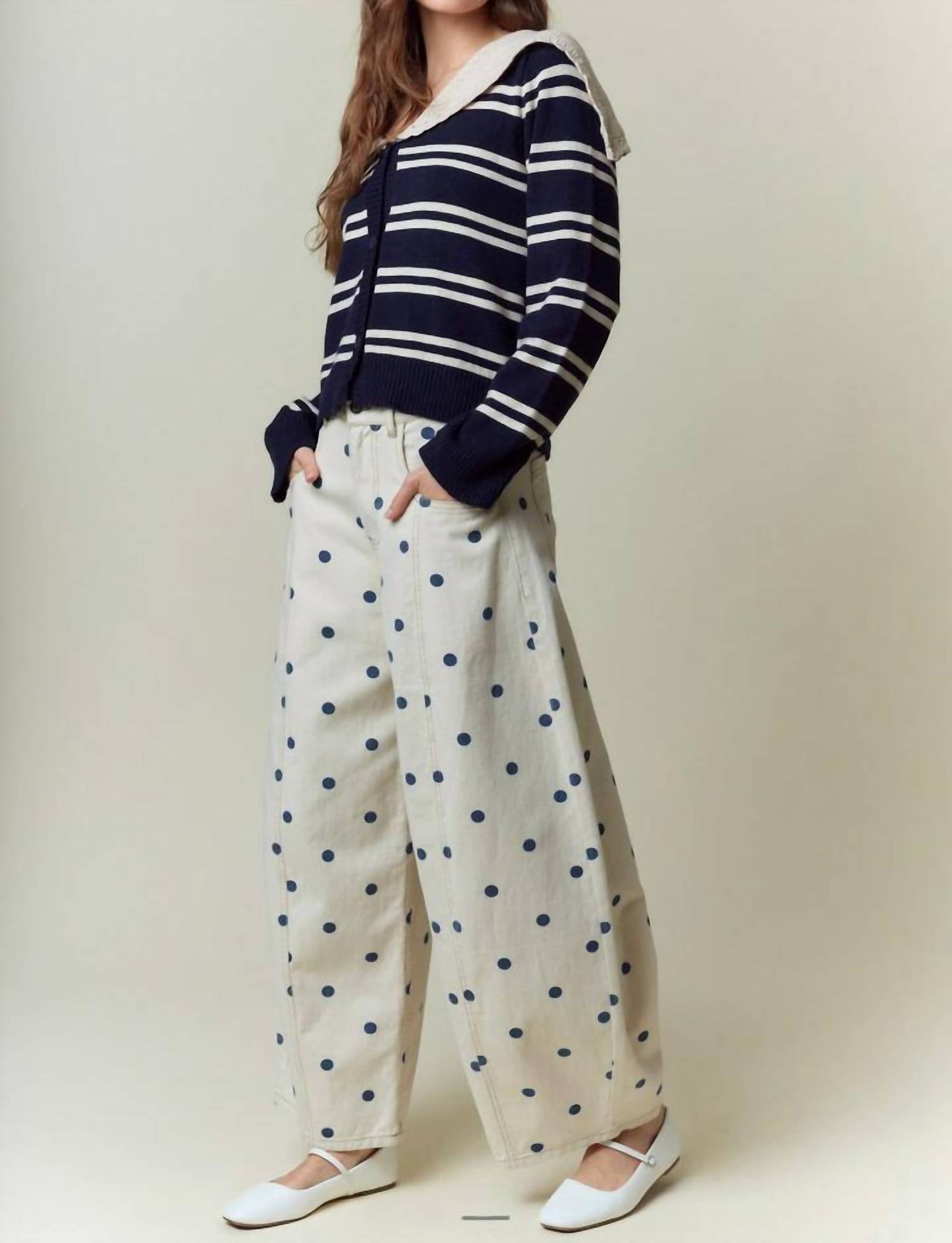 Peach Love - Simply Spotted Denim Pants