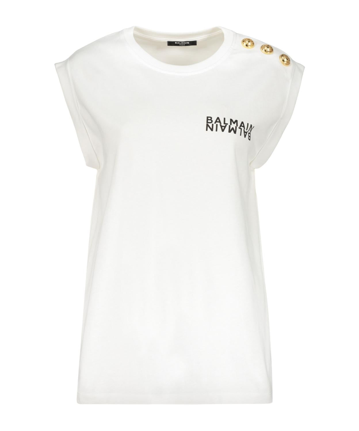 Balmain - Women's Cotton Sleeveless Logo Tank T-shirt