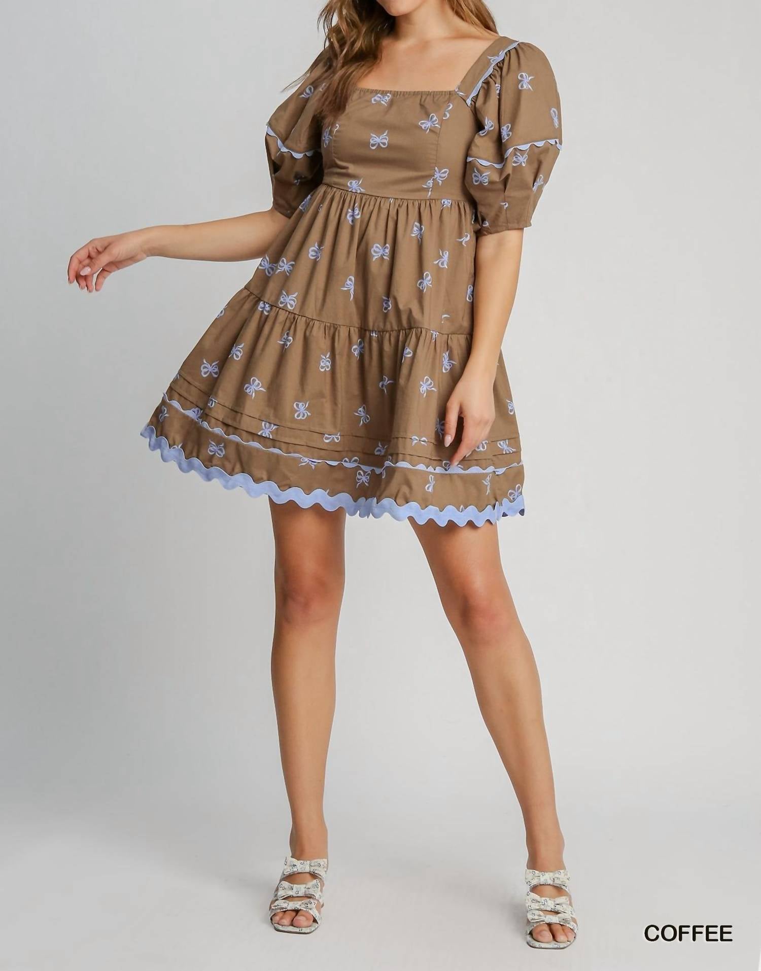 Umgee - Ruffle Mini Dress With Bows
