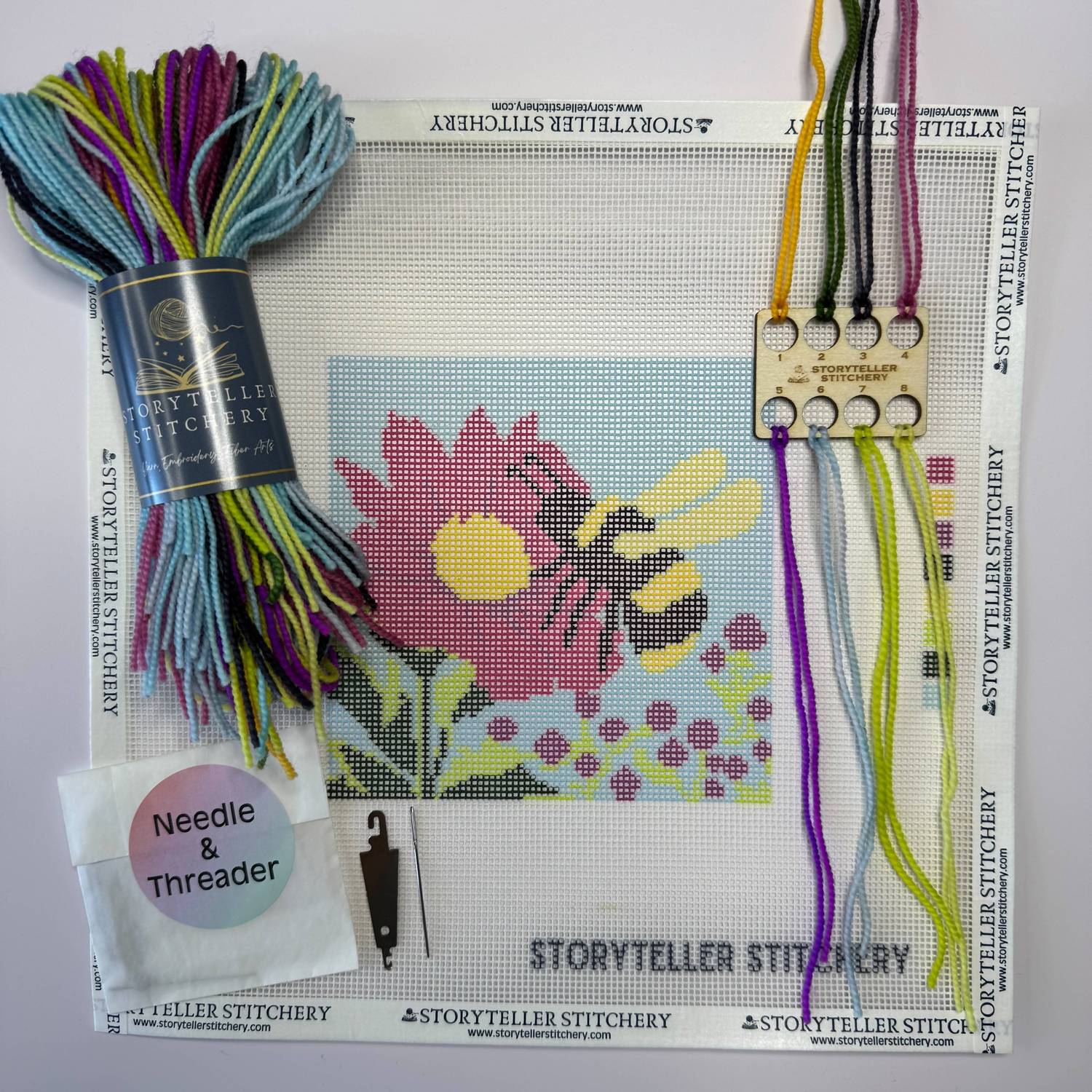 Storyteller Stitchery Bee & Bloom Modern Needlepoint Kit in multi - item