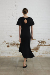 SITA MURT Rib Knit Long Midi Dress in black - women's dress - detail view