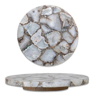 Creative Co-Op - Natural Agate Lazy Susan with Mango Wood Base