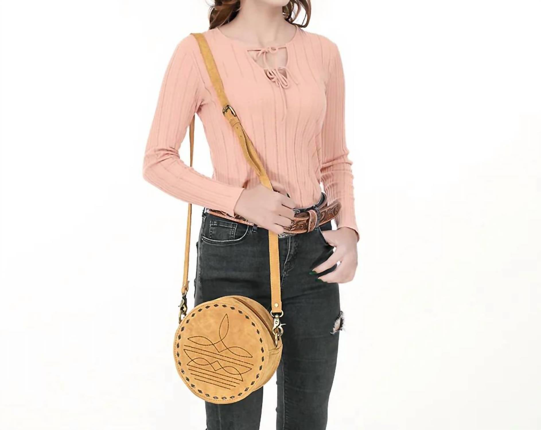 American Darling - Women's Canteen Western Suede Leather Bag