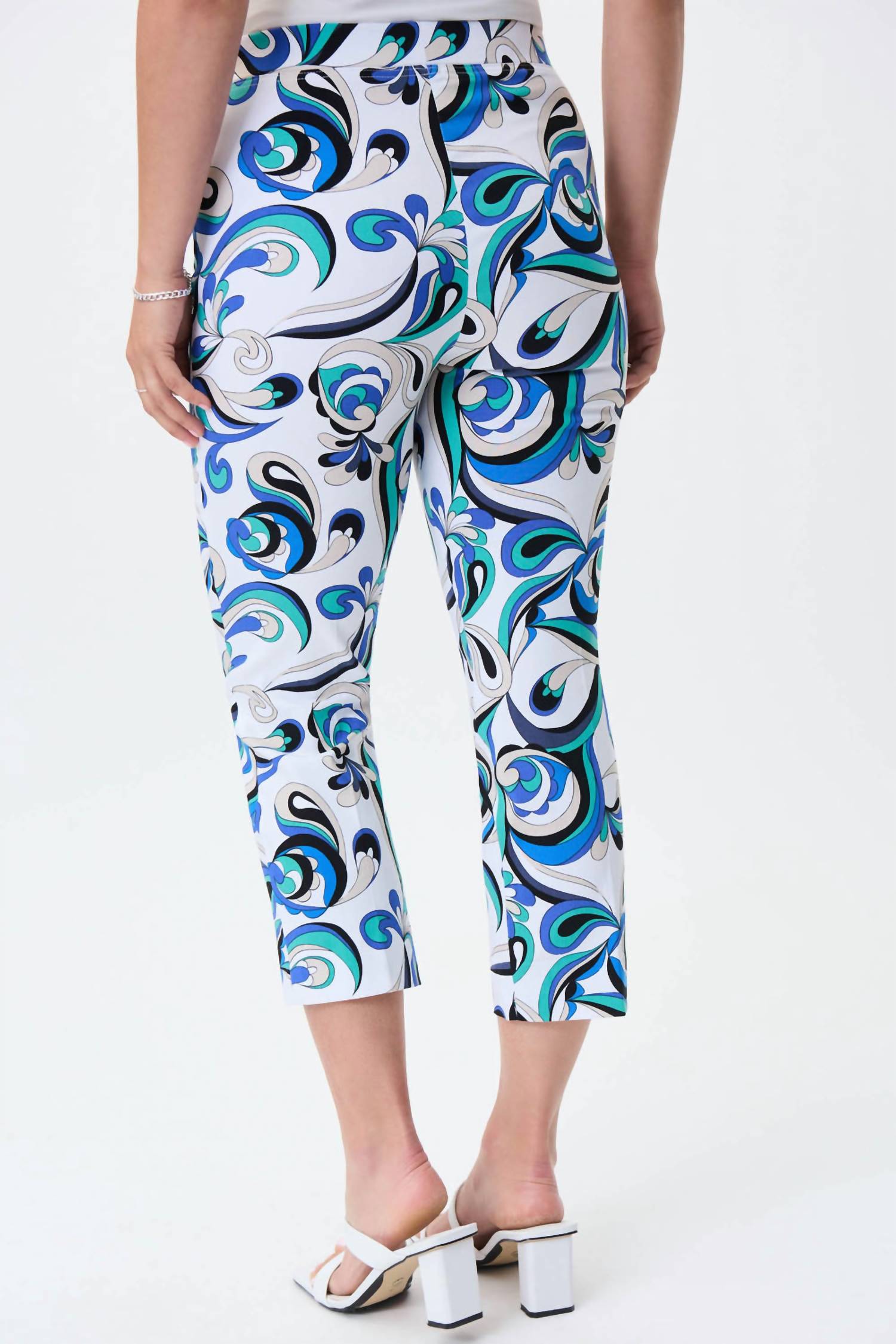 Joseph Ribkoff Mid-rise Printed Pants in vanilla multi - women's pants - alternate view