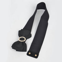 3Am By H&D Accessories - Women's Rhinestone Bow Buckle Stretch Belt