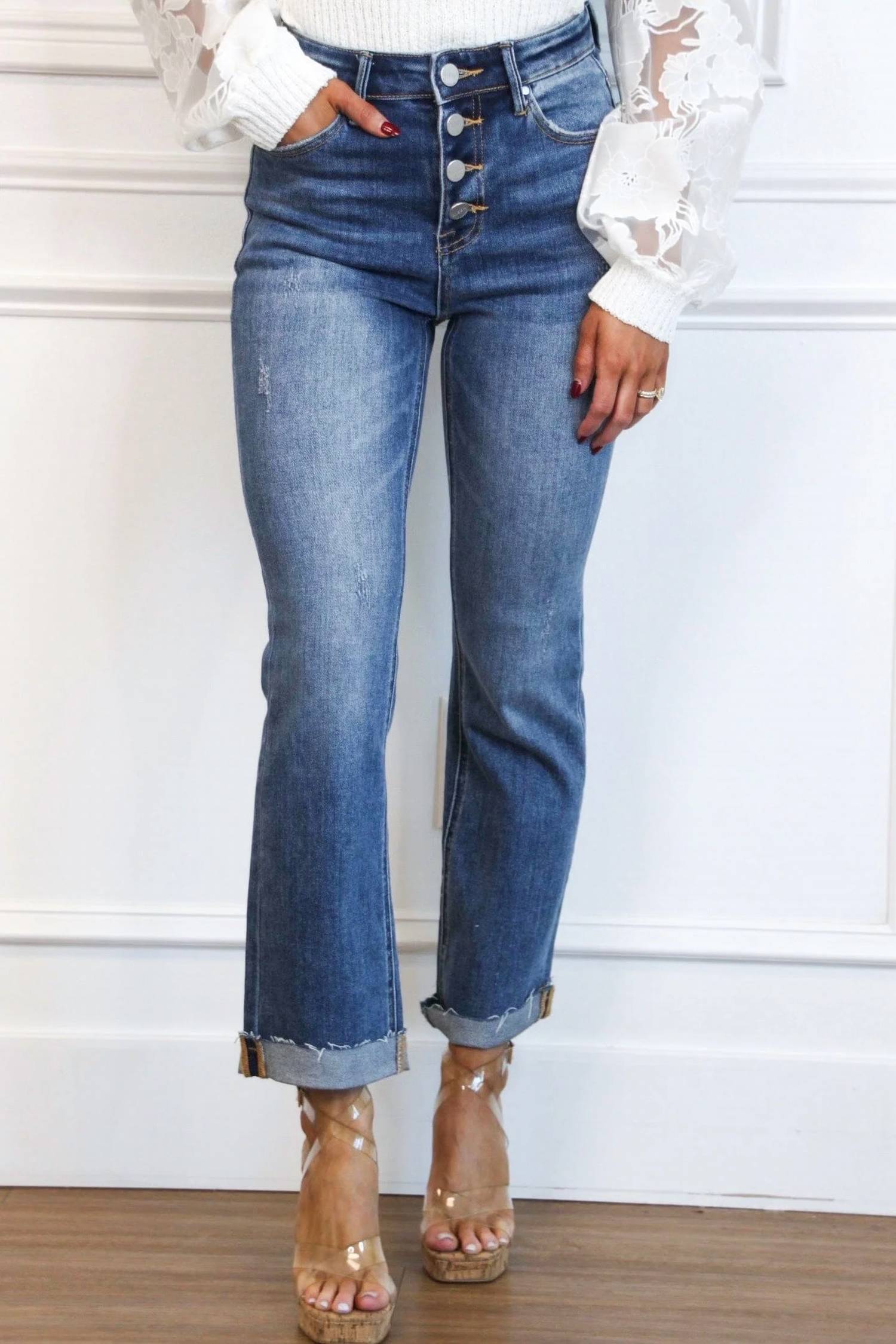 Risen - Riley High Waisted Straight Leg Jeans