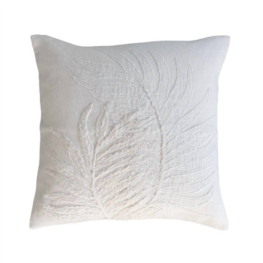 Creative Co-Op - Embroidered Botanical Pillow