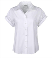 Finley - Roll Sleeve Camp Shirt White