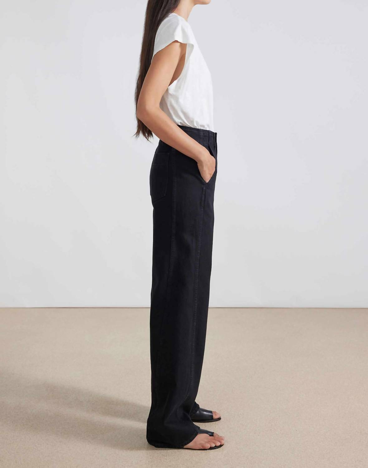 APIECE APART Meridian High Waisted Jean in luna wash - women's jeans - detail view