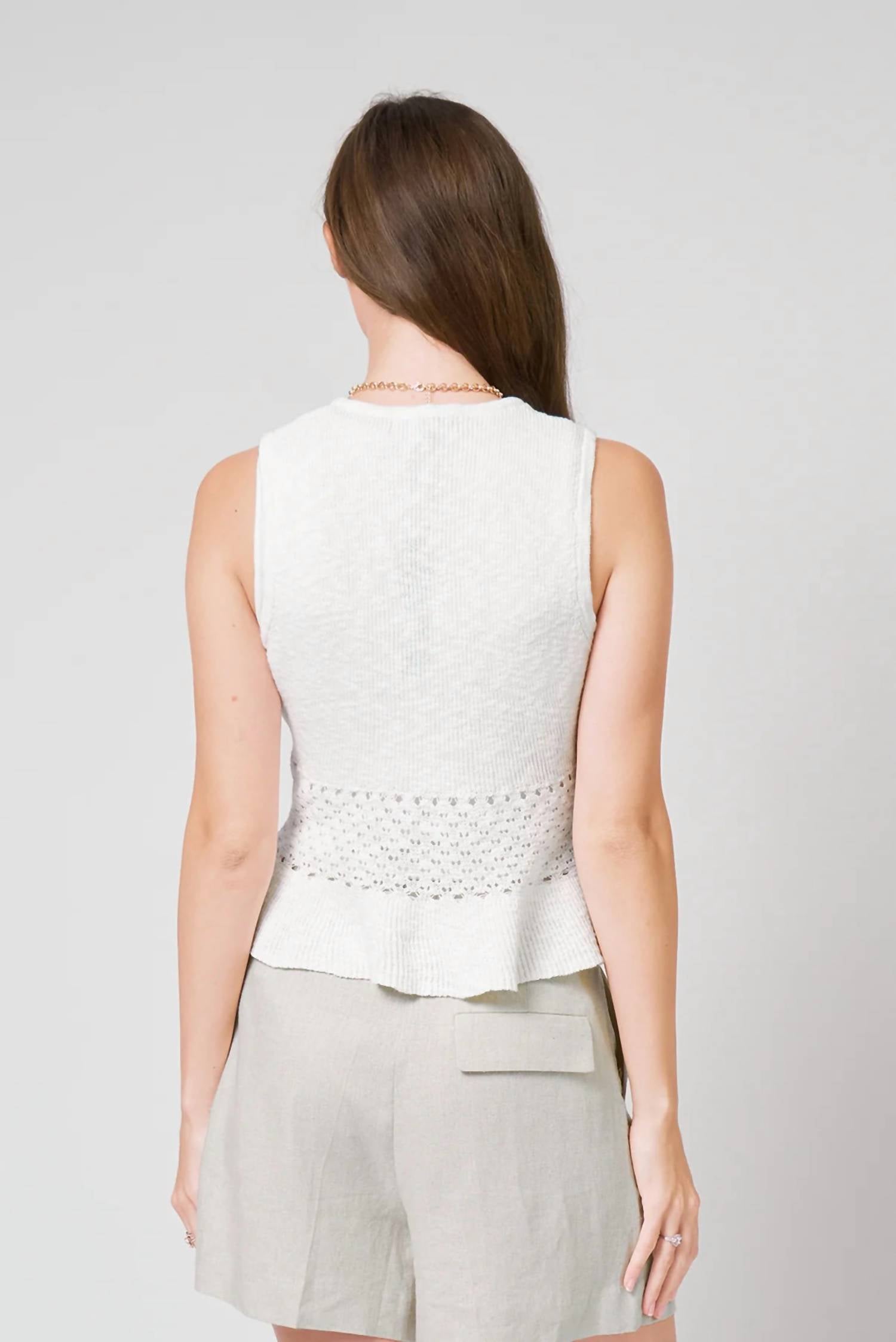 Central Park West - Birdie Pointelle Peplum Top