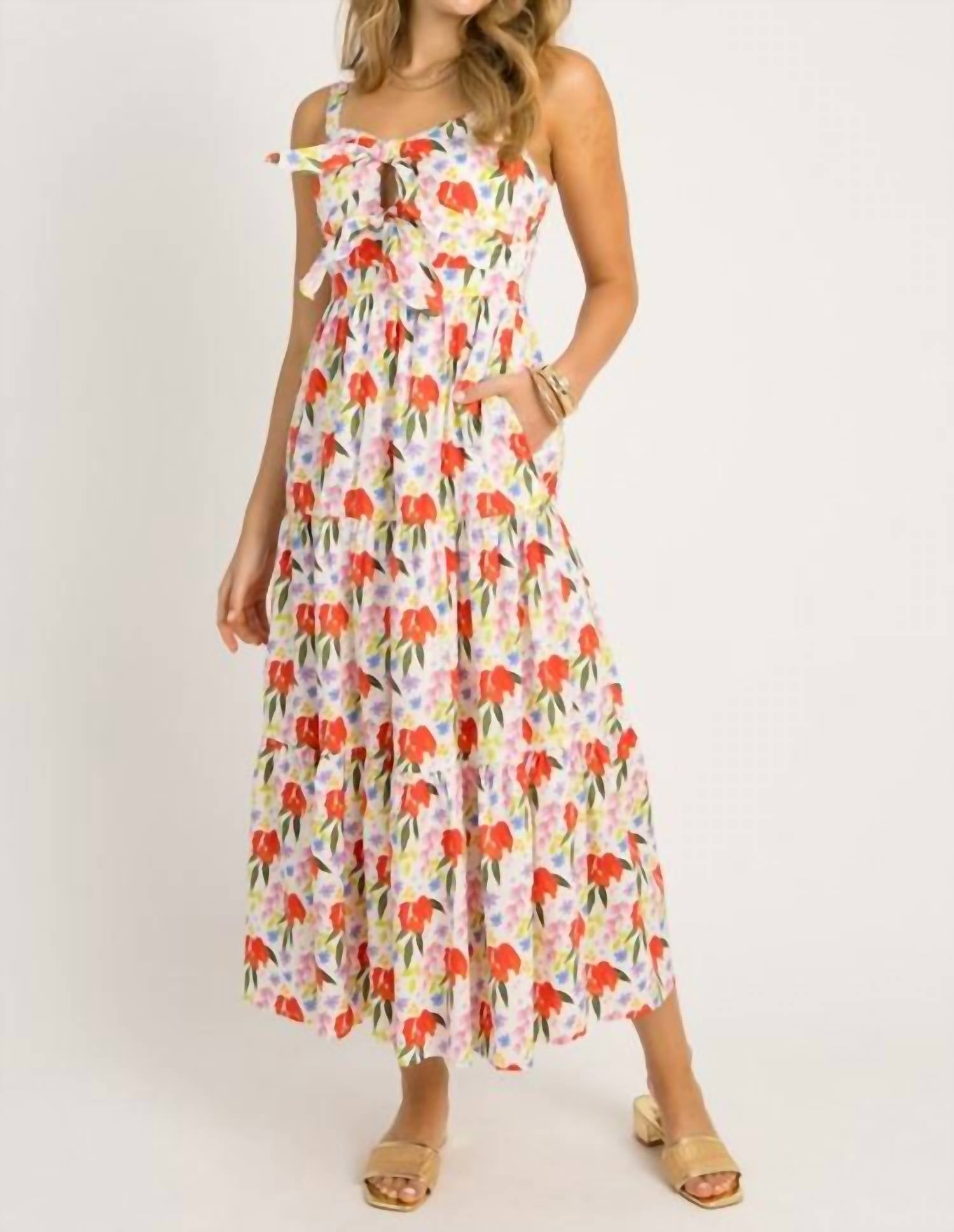 Fate By Lfd - Floral Tie Front Midi Dress