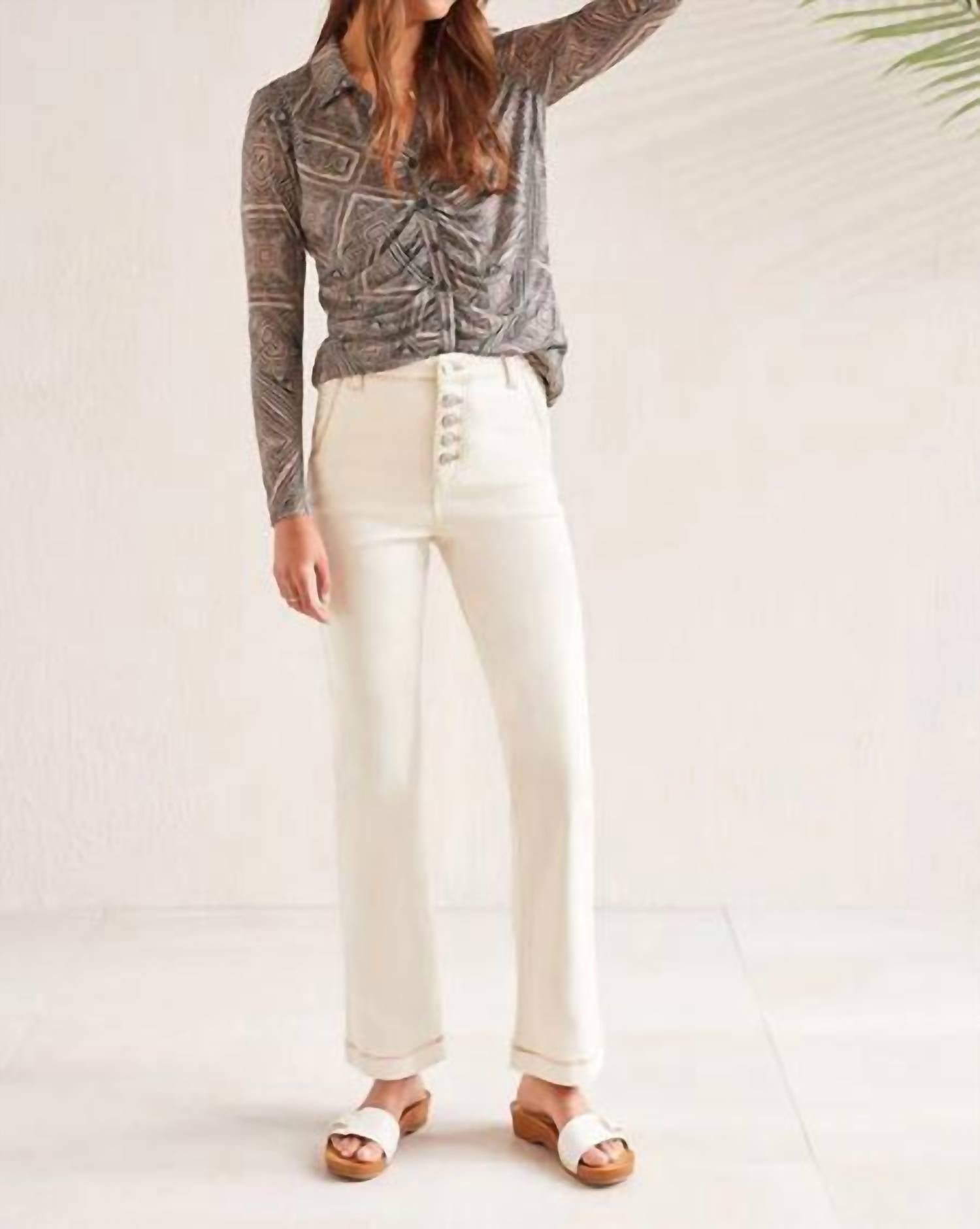 Tribal - Brooke Shank Button Fly Micro Flare Jeans