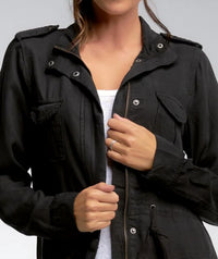 ELAN Tencel Jacket in black - women's jacket - detail view