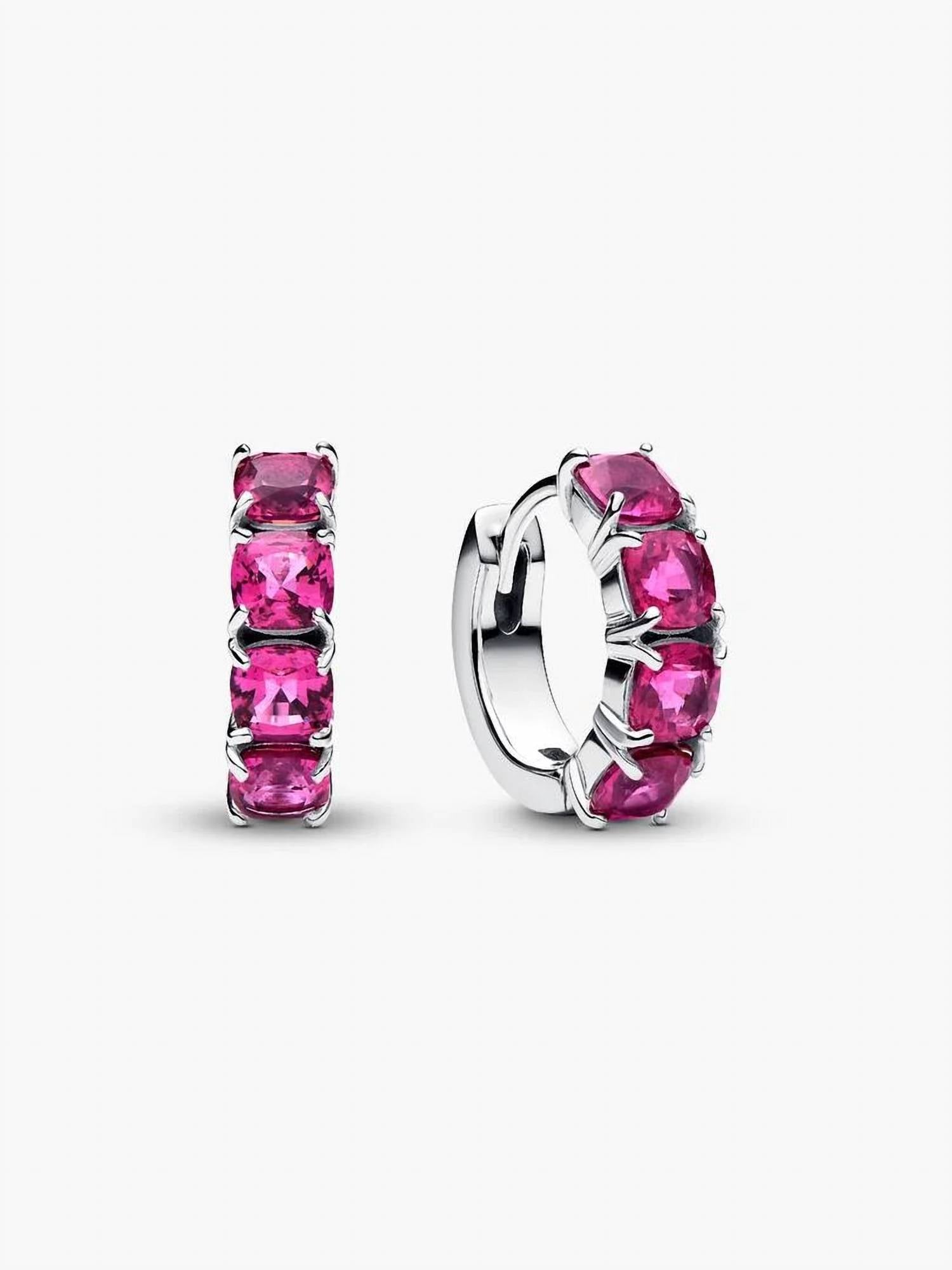 Pandora - Pink Hoop Earrings