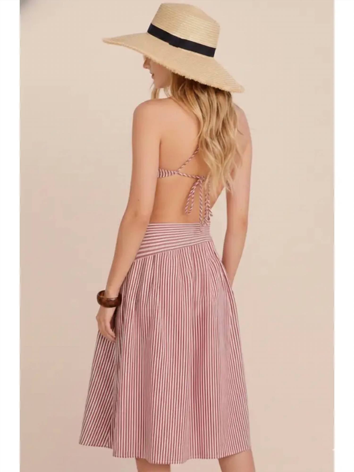 Illa Illa - Asymmetrical Striped Midi Dress