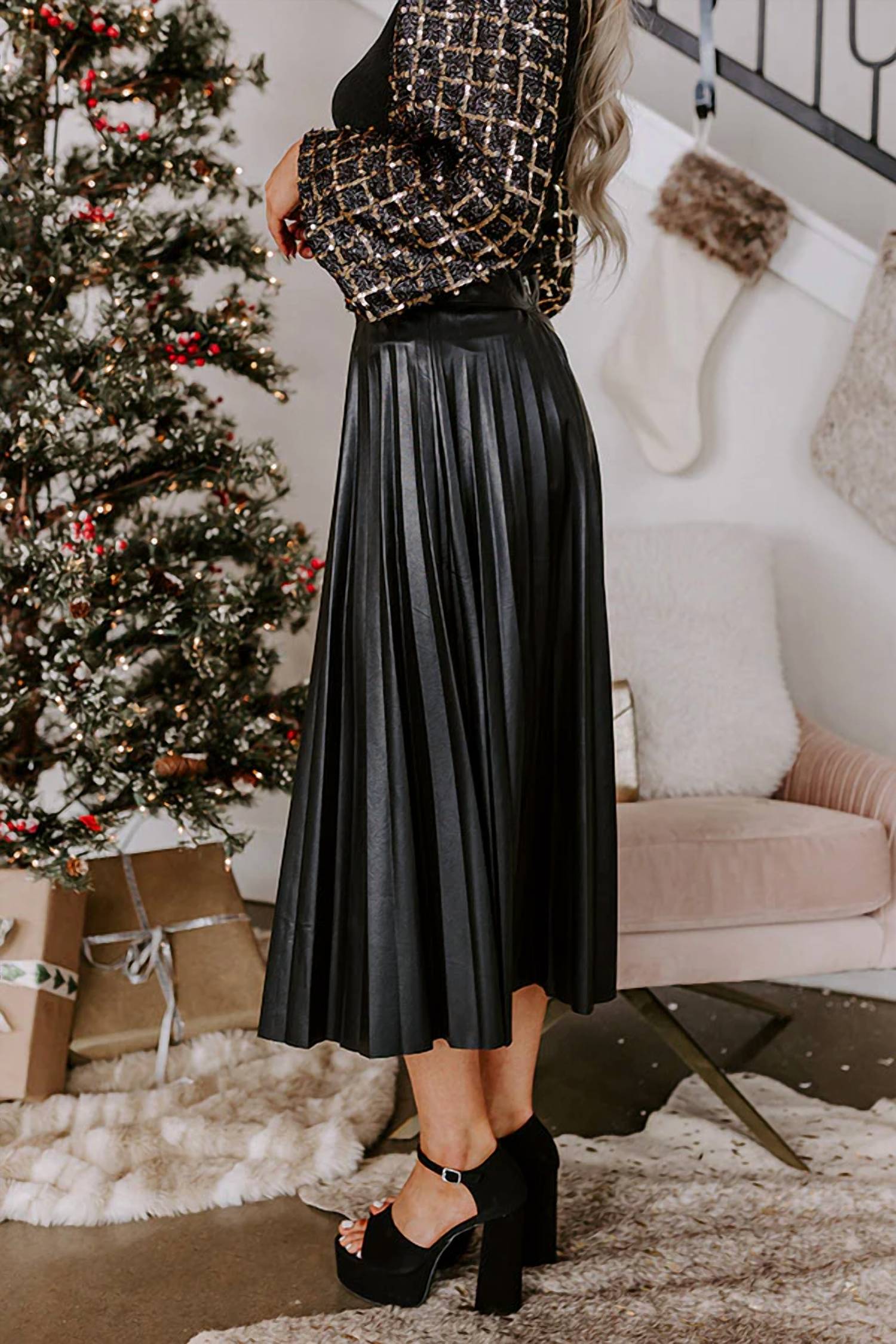 Promesa - One Way Ticket Faux Leather Skirt