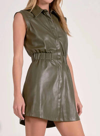 Elan - Bella Pine Leather Dress