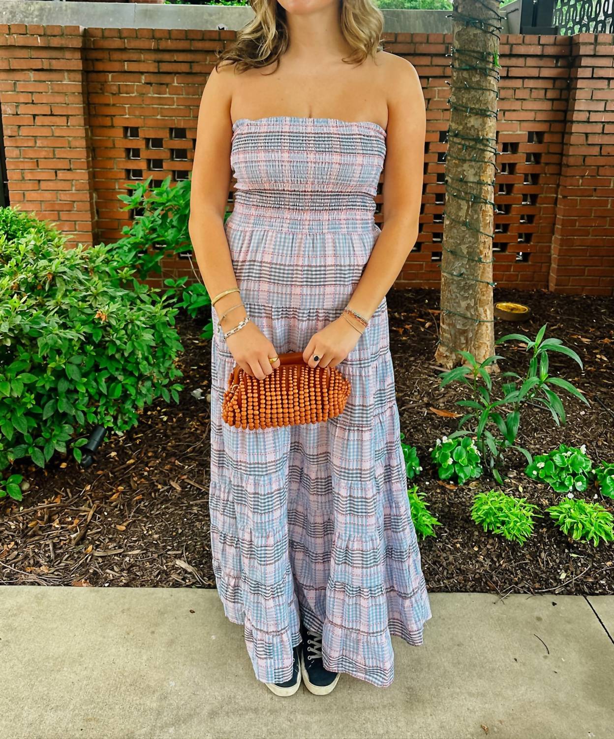 Lilbelle By Lilbelle - Dal Plaid Smocked Maxi Dress