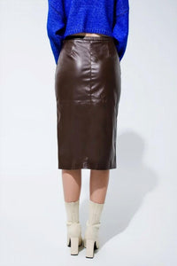 Q2 - Leatherette Pencil Cut Skirt