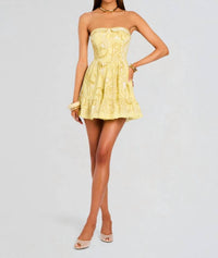 Hemant & Nandita - Paisley Strapless Short Dress