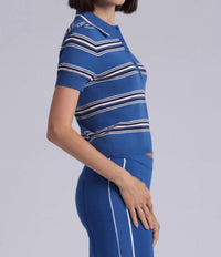 Minnie Rose - Short Sleeve Striped Polo