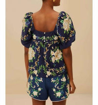 Farm Rio - Flower Tapestry Yoke Blouse