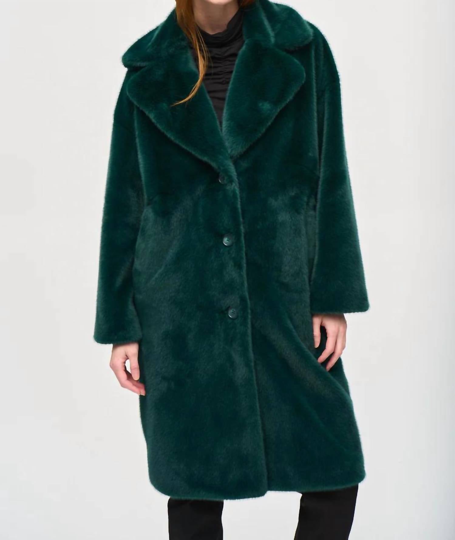 Joseph Ribkoff - FAUX FUR STRAIGHT COAT