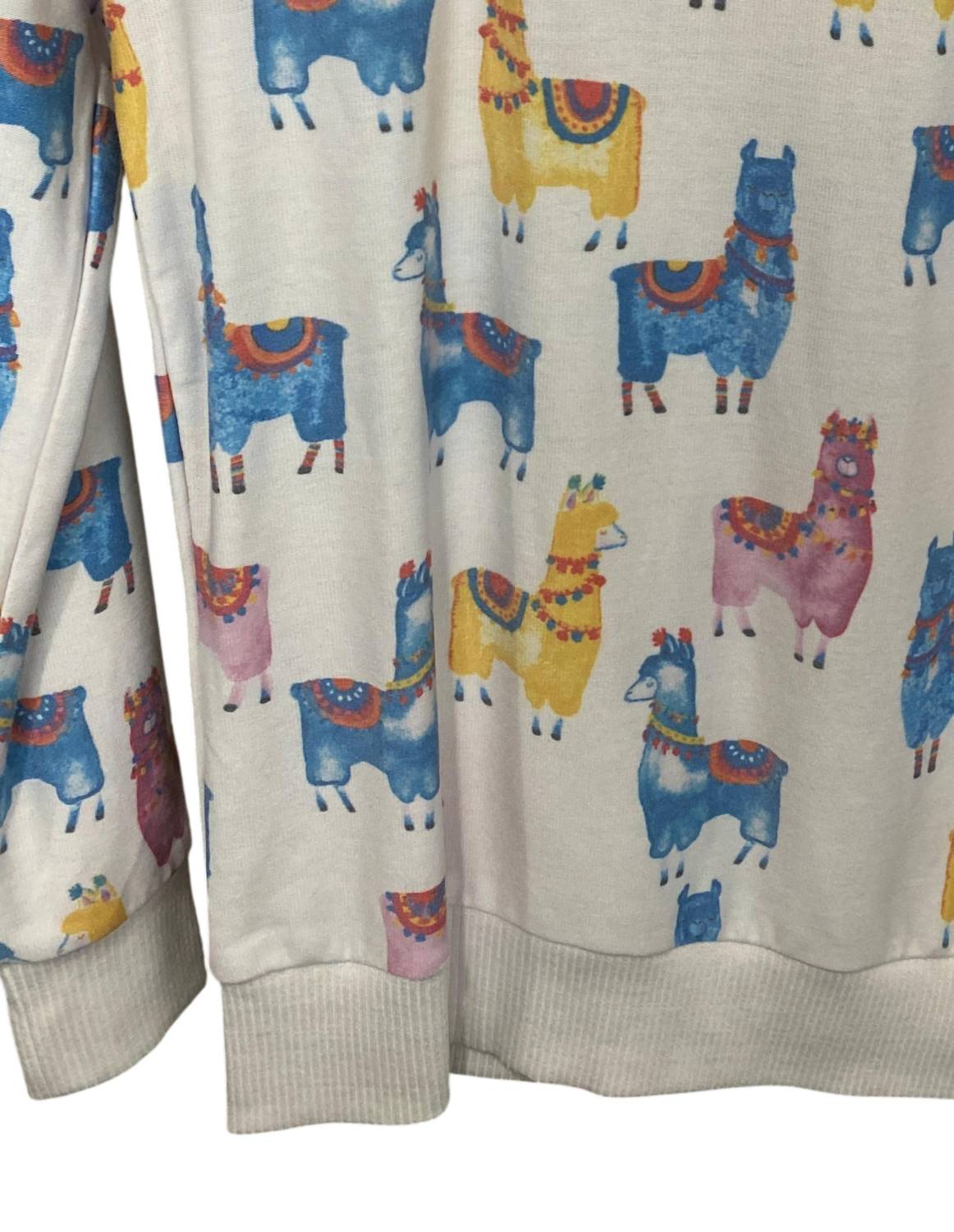 Chaser - Women's Llama Love Knit Pullover Sweatshirt