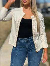 Clara Sunwoo - Ruched Liquid Leather Jacket