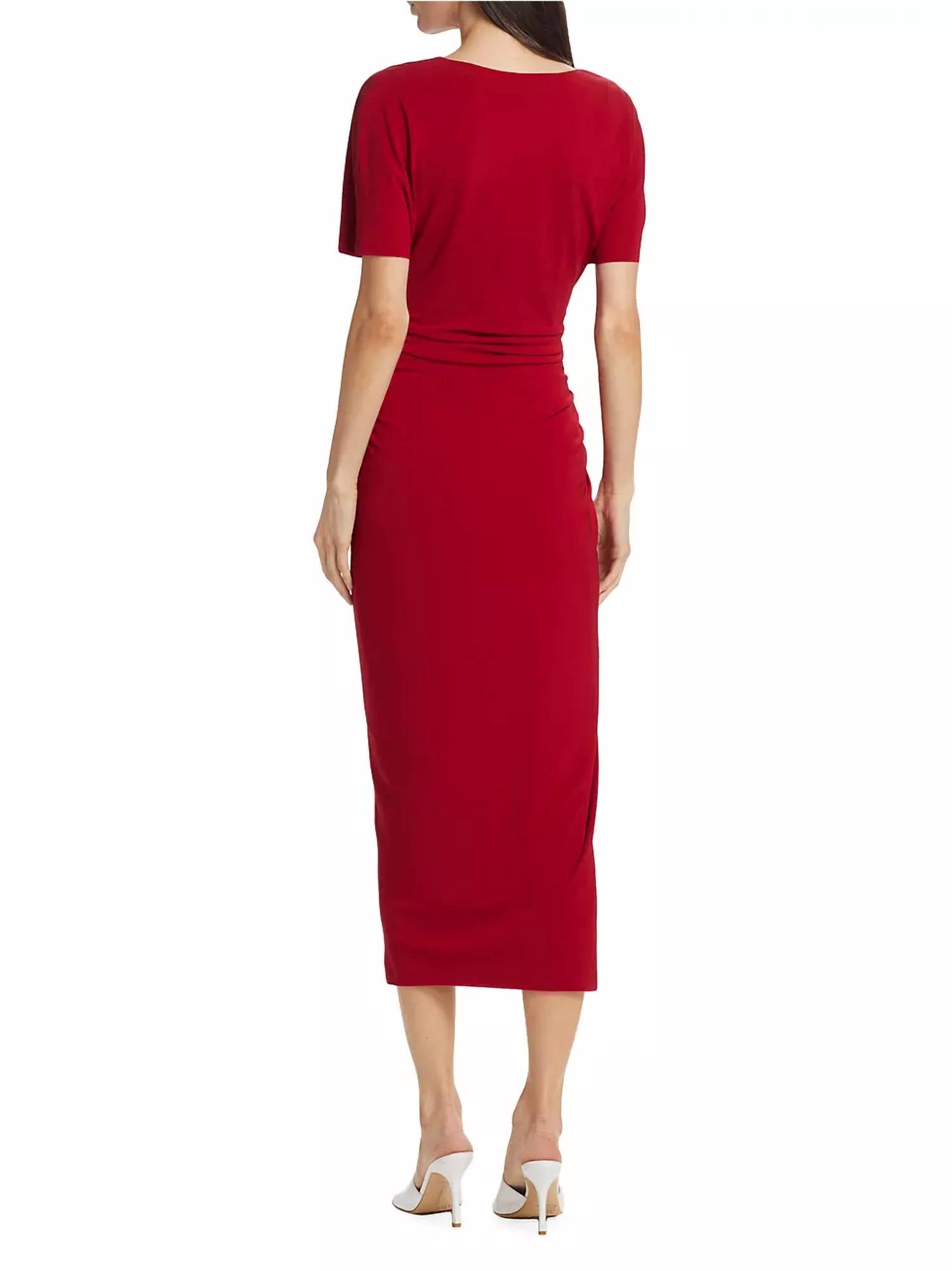 Shirred Jersey Dress with Slip