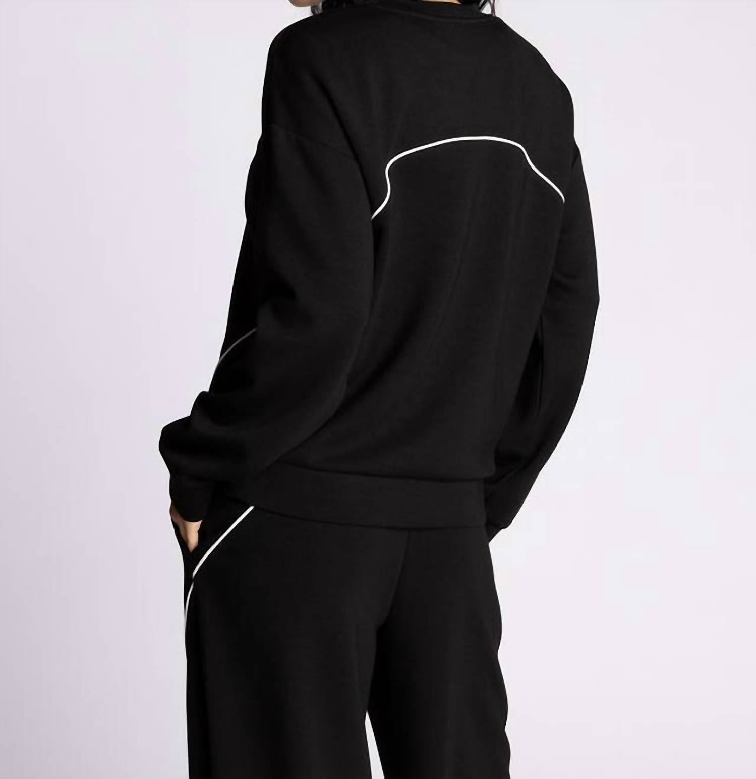 Thread & Supply Britney Top in black - women's long sleeve top - alternate view
