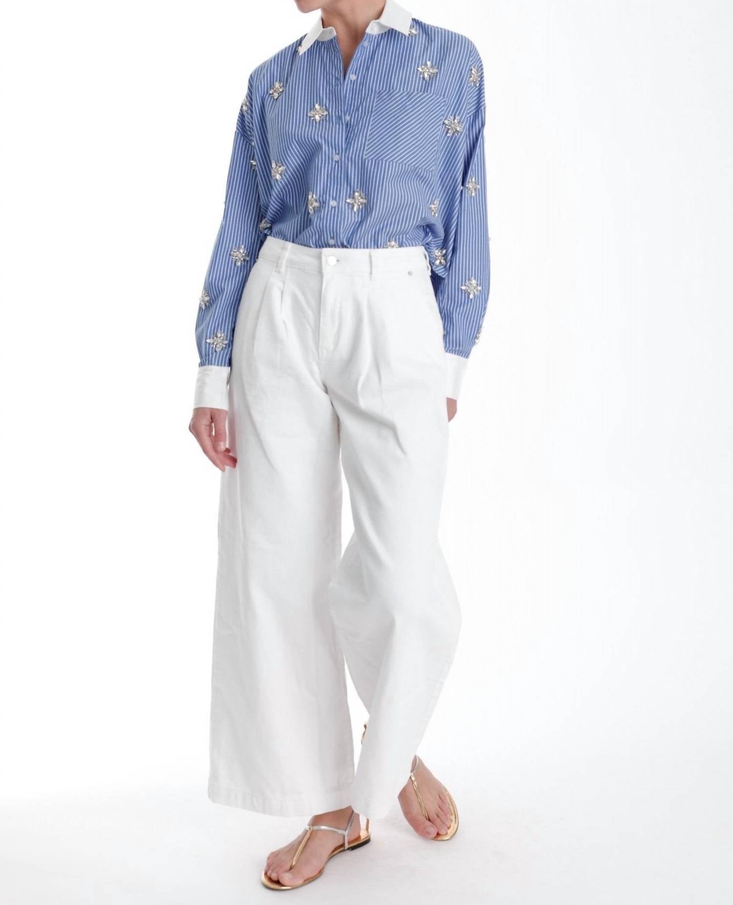 Karina Grimaldi - Lumi Button Down With Sequin Detail Blouse