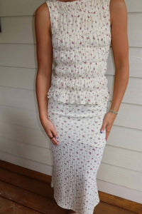 Bailey Rose - Floral Tank Top And Midi Skirt Set