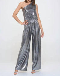 Reneec. - One Shoulder Wide Leg Jumpsuit