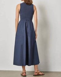 Lilla P - Mixed Media Scoop Neck Dress
